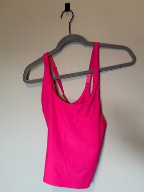 Old Navy Active Hot Pink Sports Bra Tank PowerChill Strappy Back XL